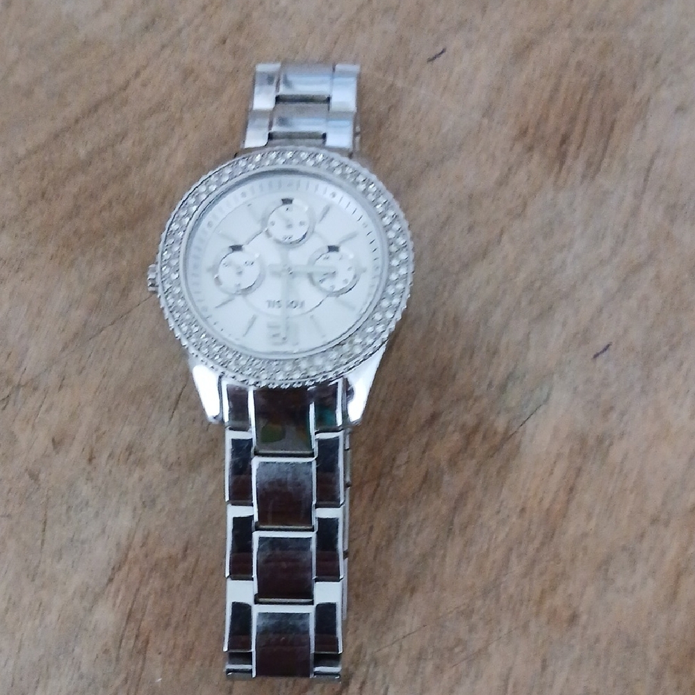Posse Silver Women's Crystal Accent Bracelet Watch